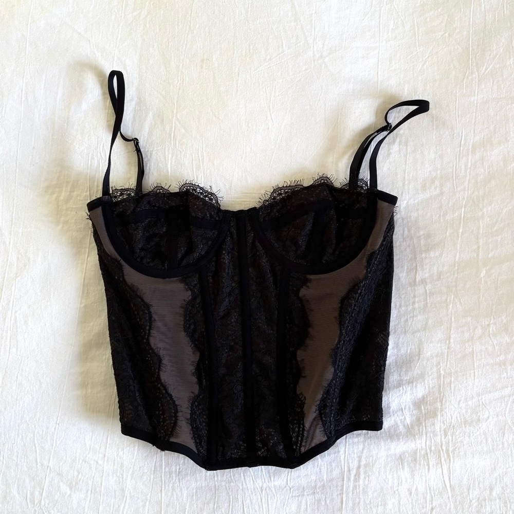 Urban Outfitters Black Modern Love Corset Top